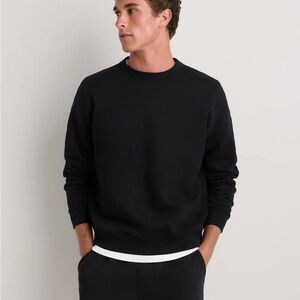 Quince Men's Organic Heavyweight Crew Fleece Black Size Medium